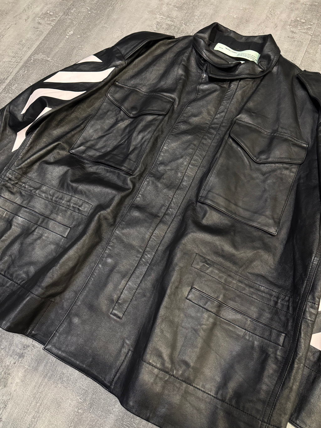 Off-White Arrows Leather Jacket Black (USED)