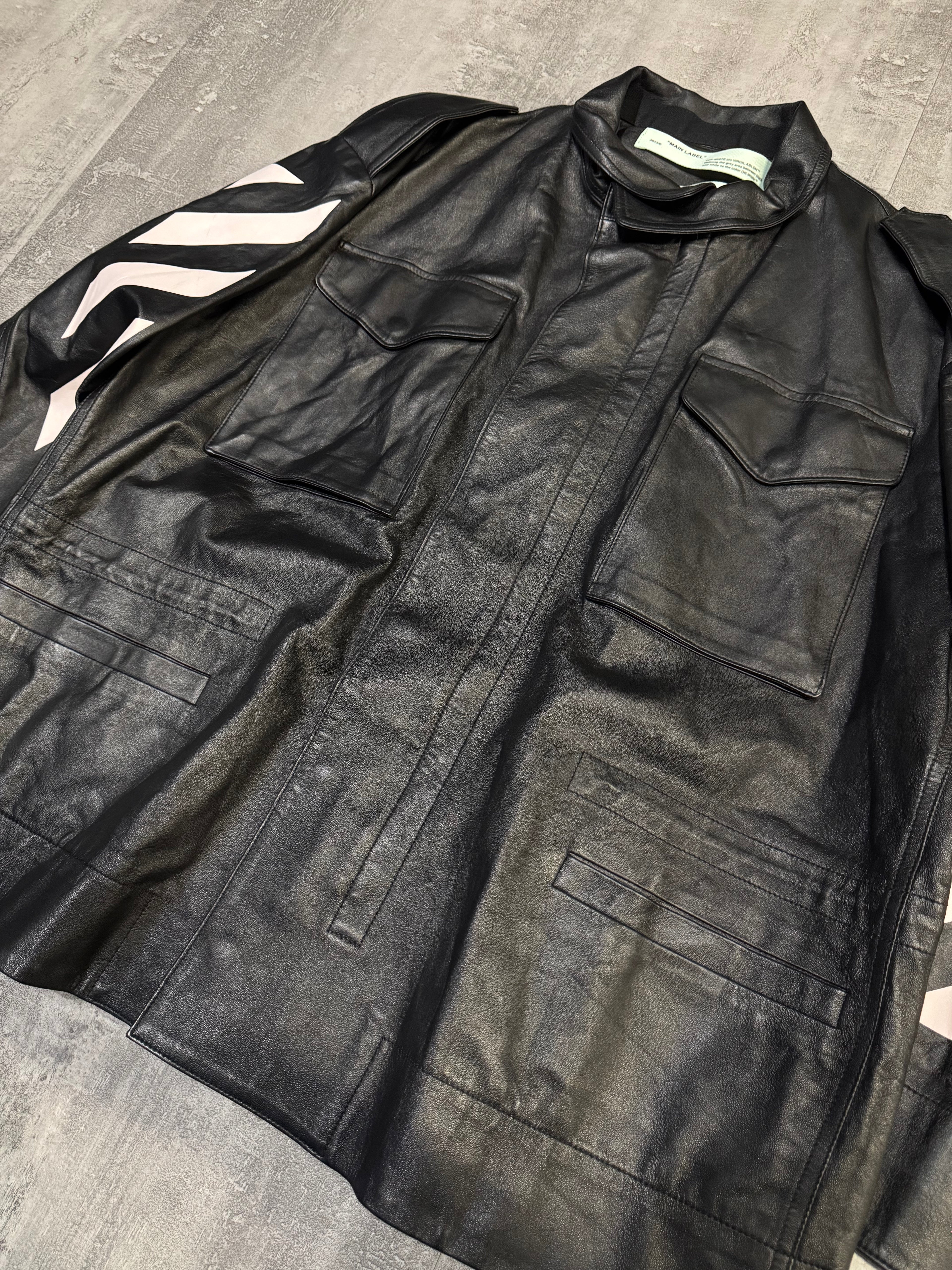 Off-White Arrows Leather Jacket Black (USED)