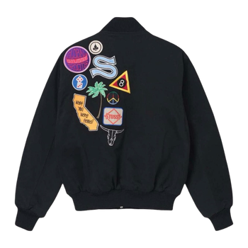 Stussy Souvenir Stadium Bomber Jacket Black