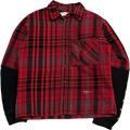 Off-White Jersey Sleeve Plaid Button Up Shirt Red (USED)