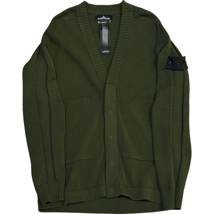 Stone Island Shadow Project Knit Cardigan Olive | Vitnage Clothing Store Canada