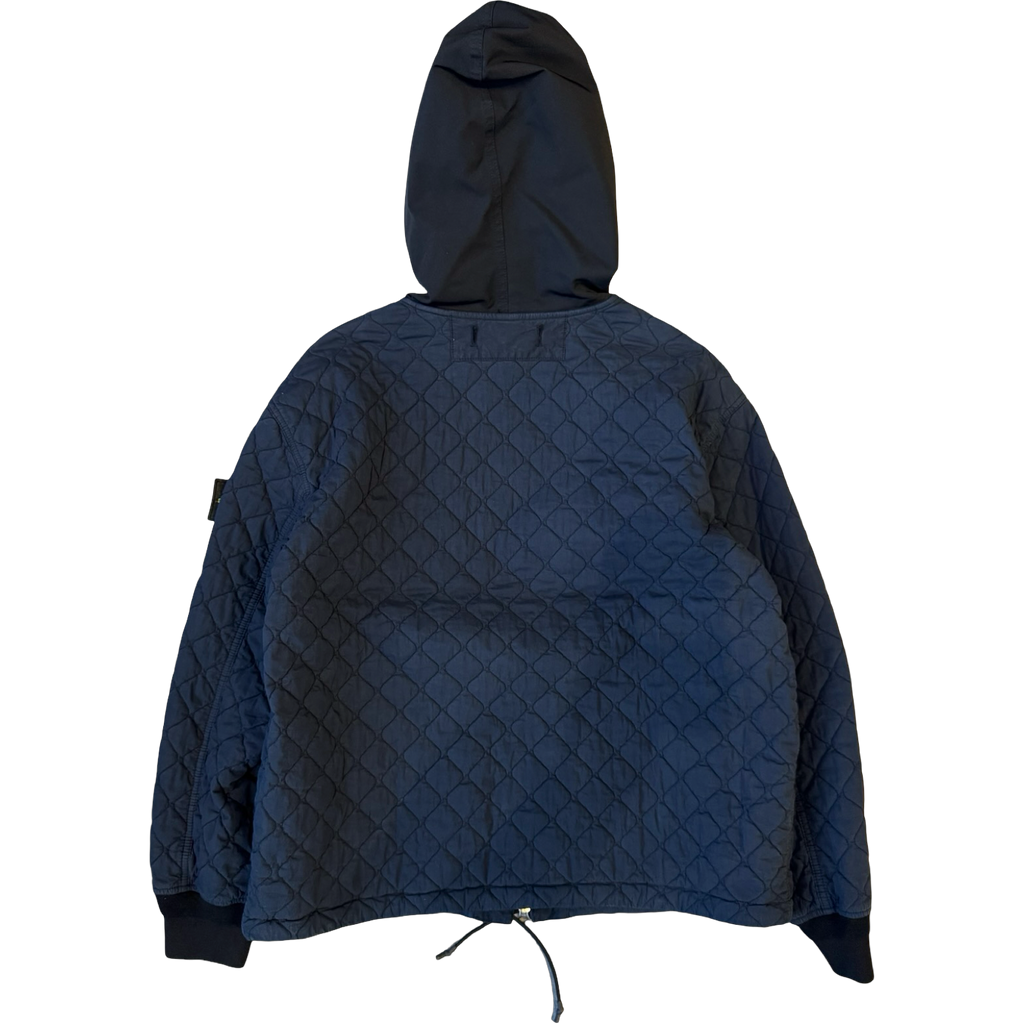 Stone Island Quilted Hooded Zip Up Jacket Navy (USED)