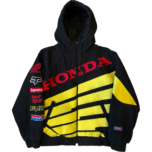 Supreme Honda Fox Racing Puffy Zip Up Jacket Black (USED) | Vintage Clothing Store Canada