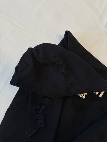 Givenchy Distressed Effect Logo Hoodie Black (USED)