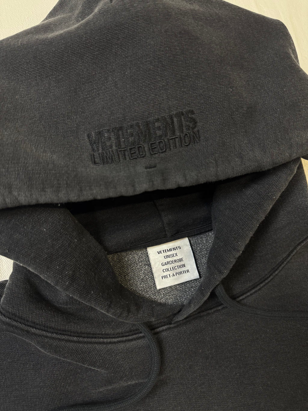 Vetements Limited Edition Logo Hoodie Black (USED)