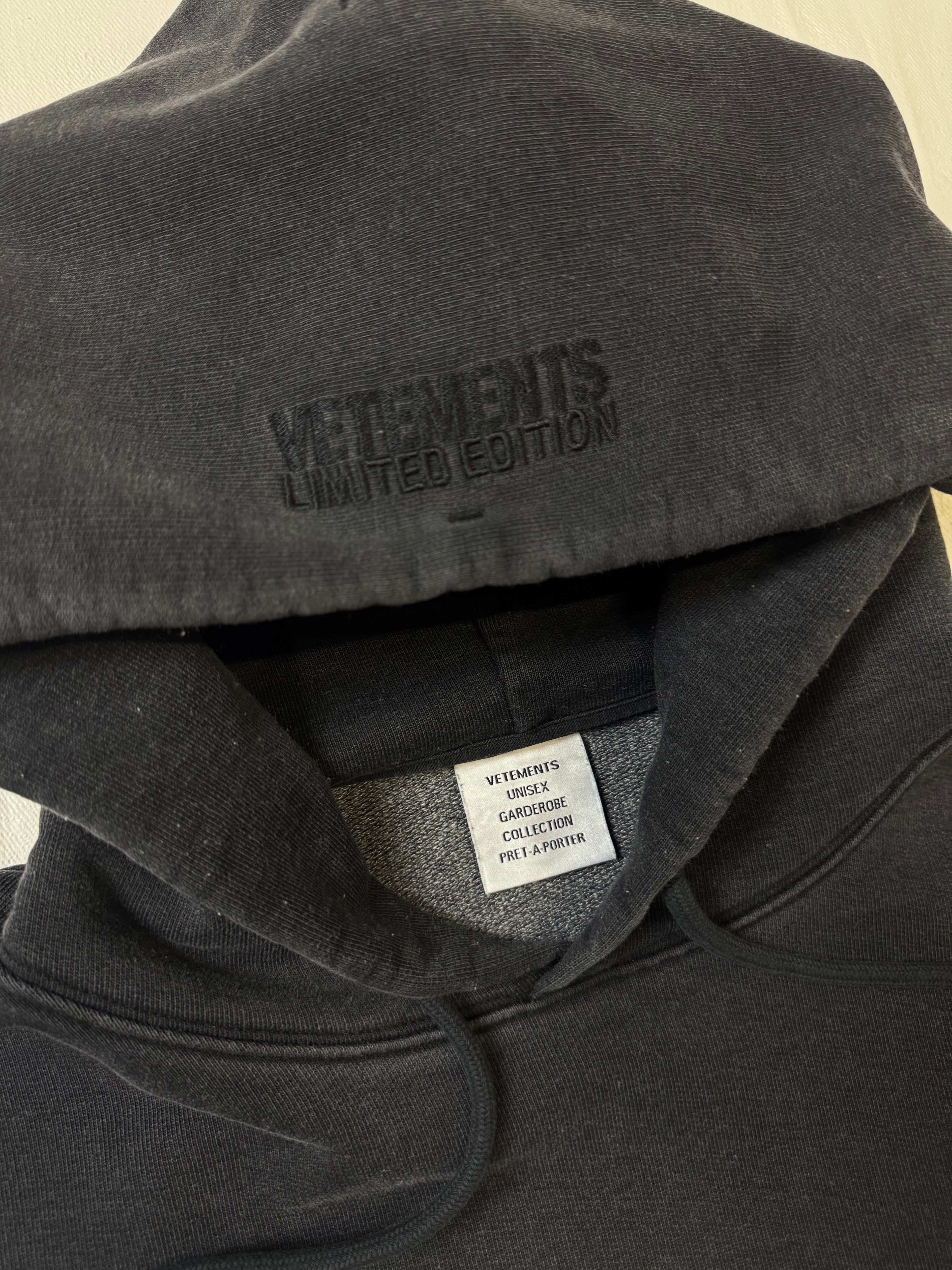 Vetements Limited Edition Logo Hoodie Black (USED)