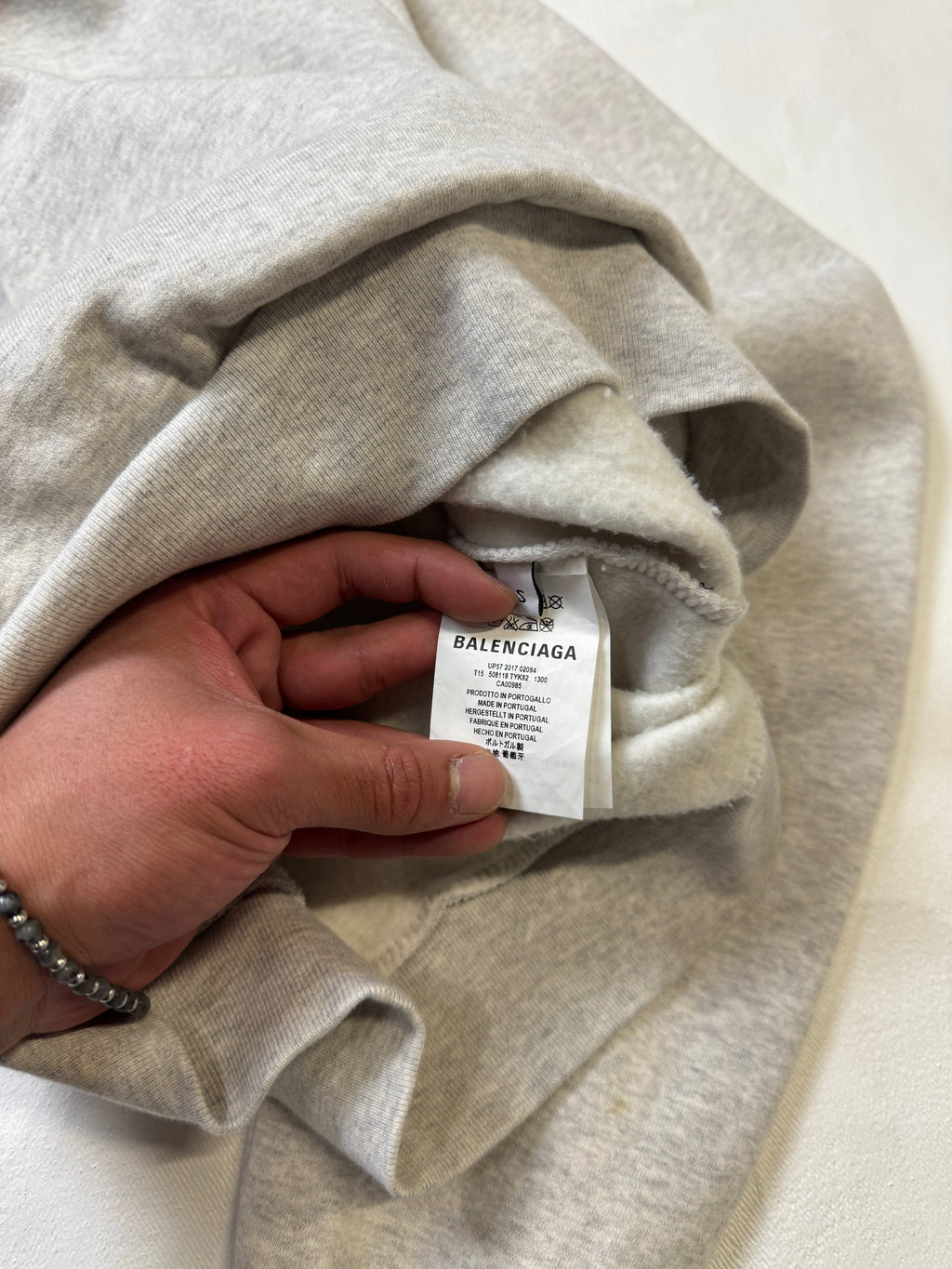 Balenciaga BB 18 Authentic Logo Hoodie Grey (USED)