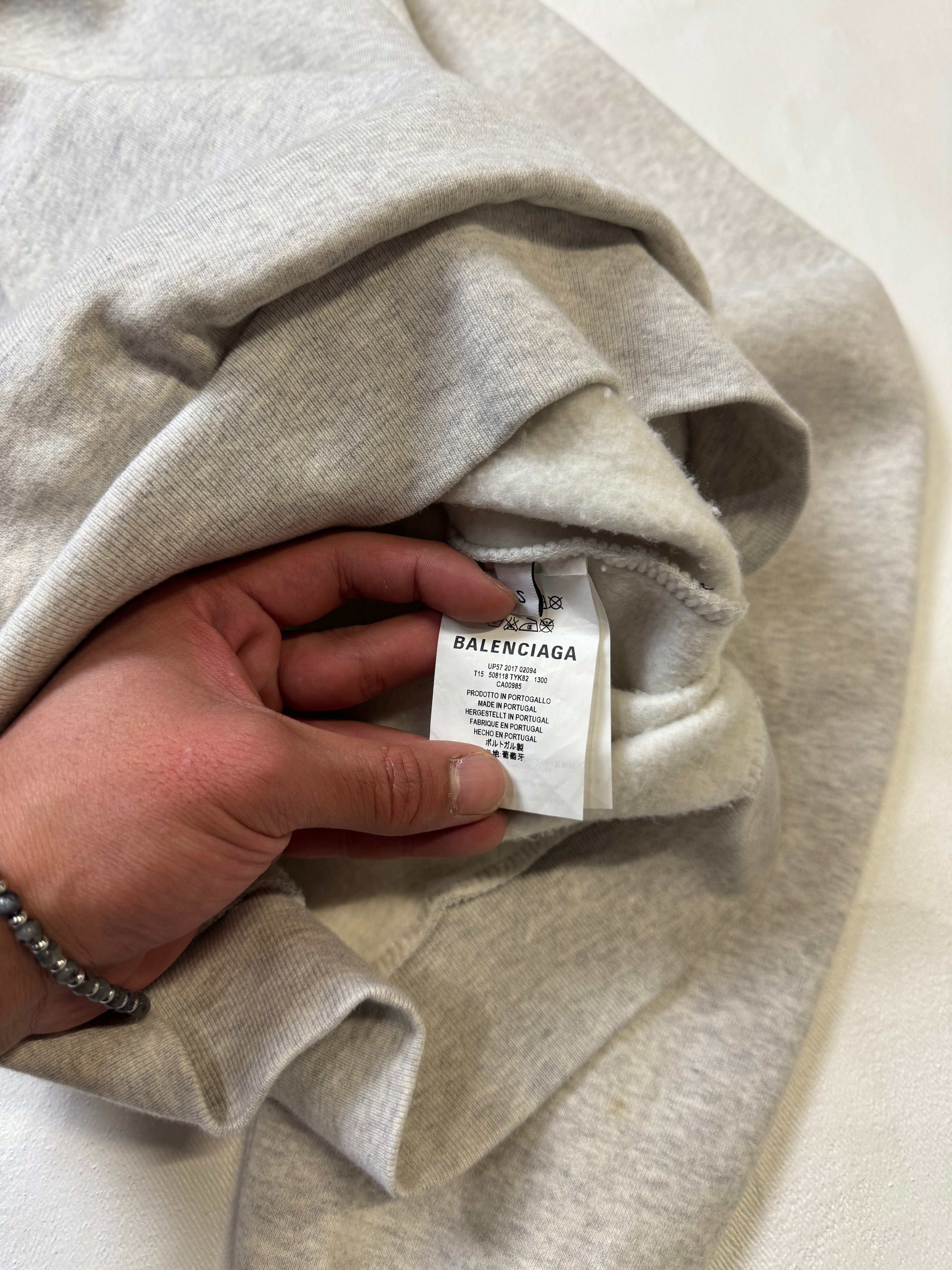 Balenciaga BB 18 Authentic Logo Hoodie Grey (USED)