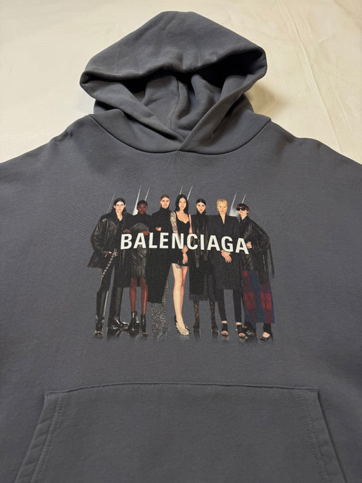 Balenciaga Top Model Hoodie Grey (USED) | Vitnage Clothing Store Canada