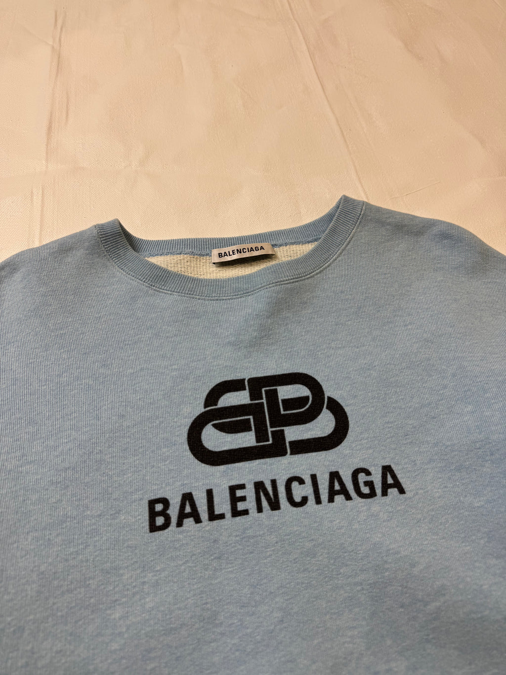 Balenciaga BB Logo Sweatshirt Sky Blue (USED)