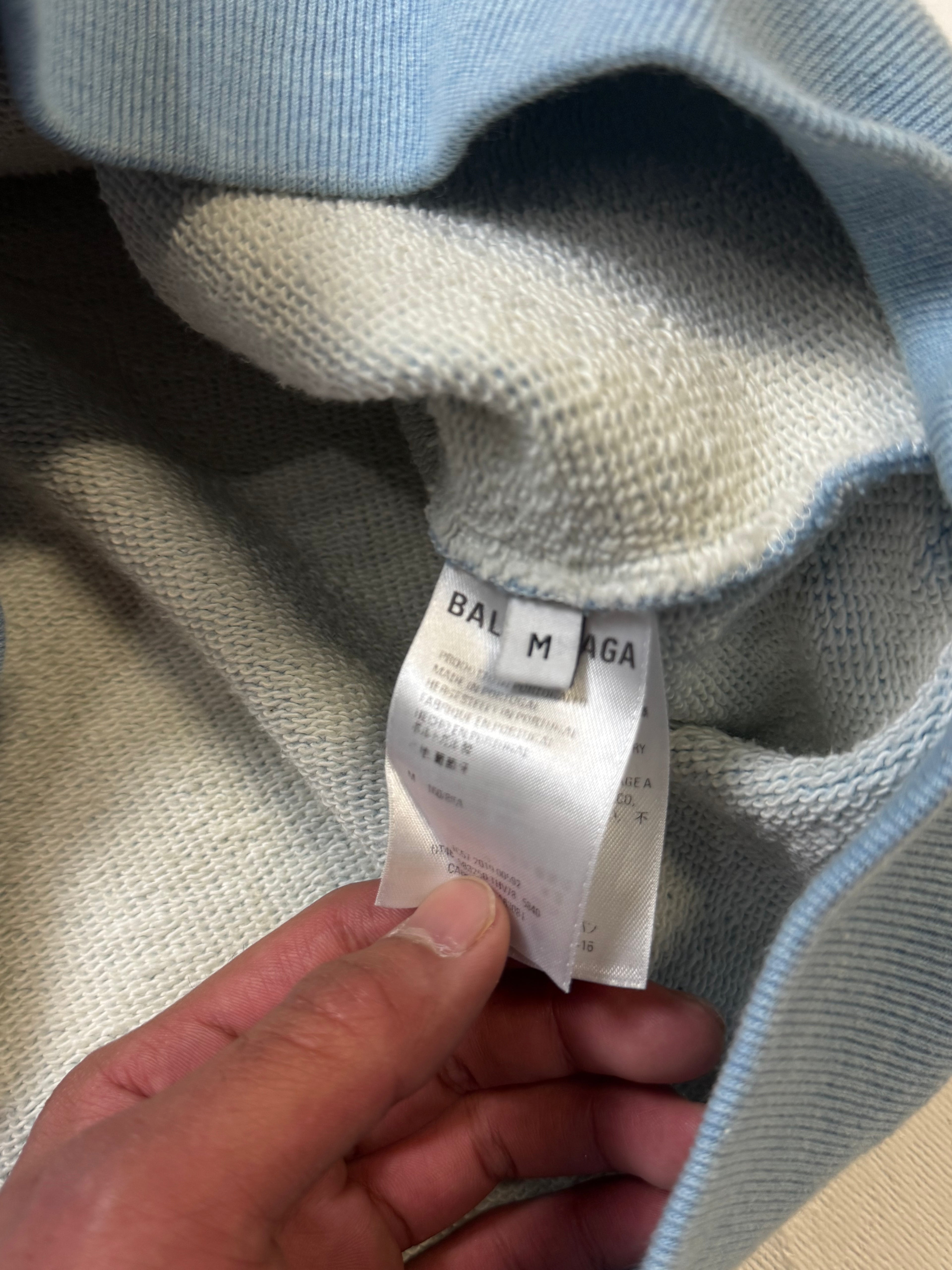 Balenciaga BB Logo Sweatshirt Sky Blue (USED)