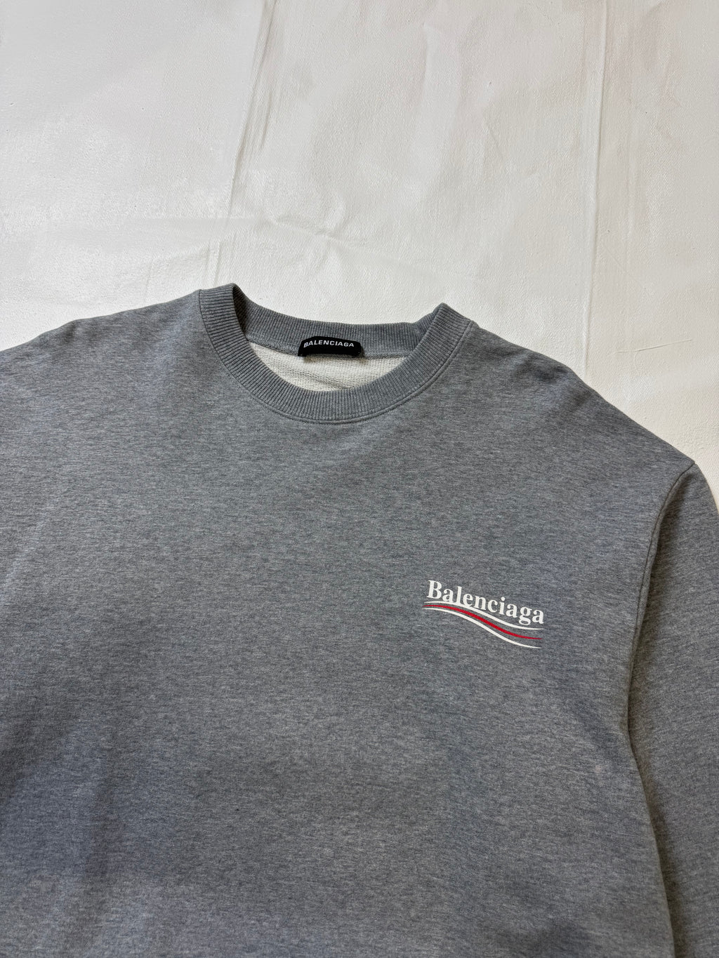 Balenciaga Political Campaign Logo Sweatshirt Grey (USED)