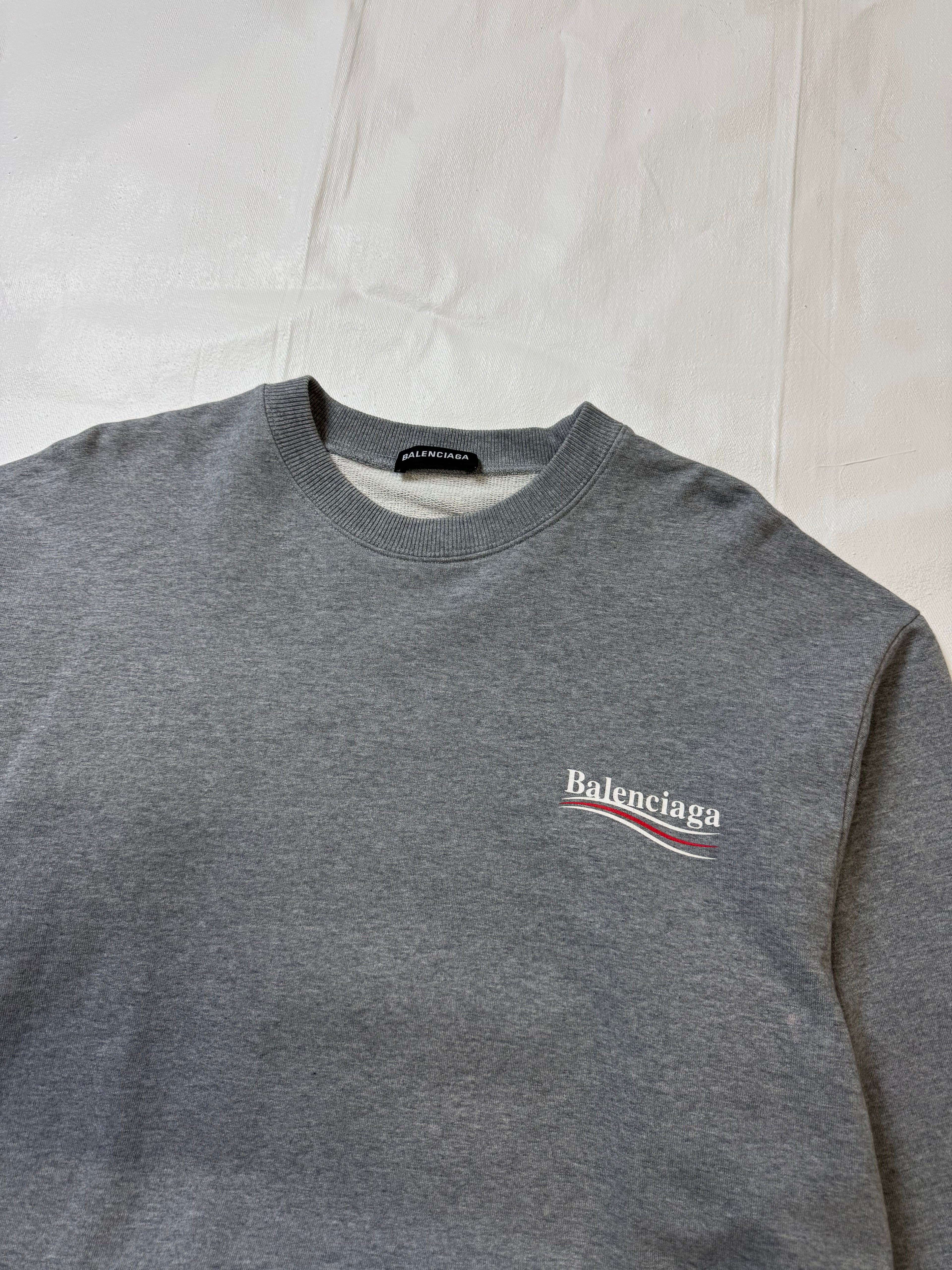 Balenciaga Political Campaign Logo Sweatshirt Grey (USED)