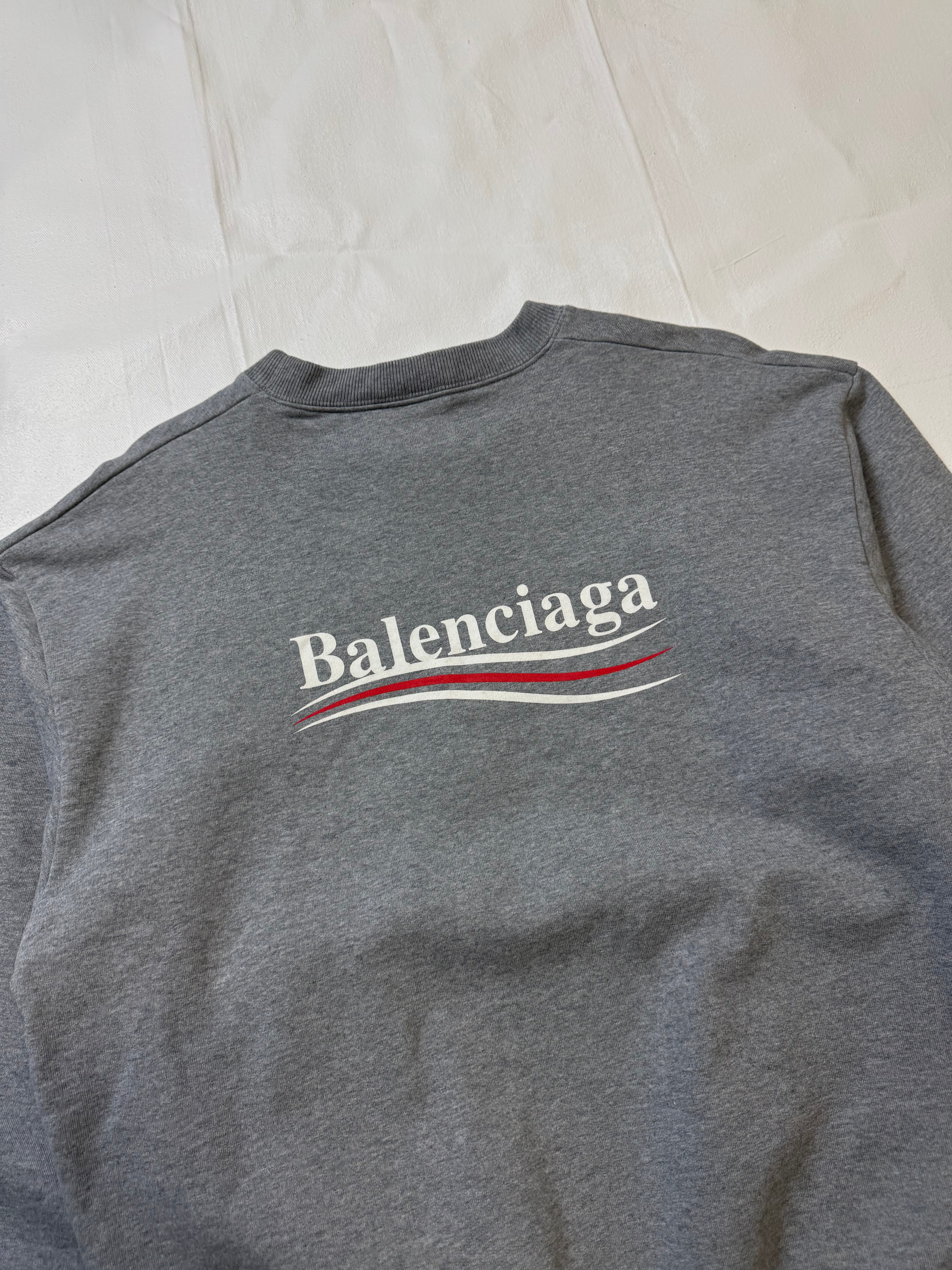 Balenciaga Political Campaign Logo Sweatshirt Grey (USED)
