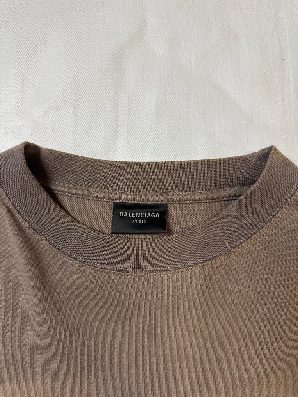 Balenciaga Caps Logo L/S Tee Brown (USED)