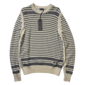 Dior Embroidered Chevron Knit Sweater Cream