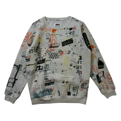 Masion Margiela MM6 Urban Art Print Sweatshirt White (USED) | Vintage Clothing Store Canada