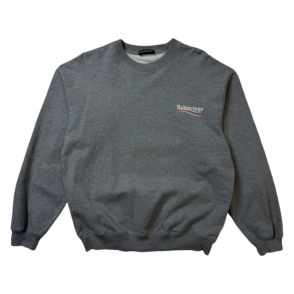 Balenciaga Political Campaign Logo Sweatshirt Grey (USED)