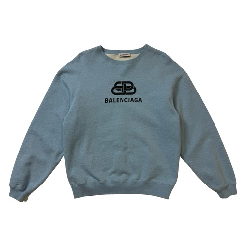 Balenciaga BB Logo Sweatshirt Sky Blue (USED) | Vintage Clothing Store Canada
