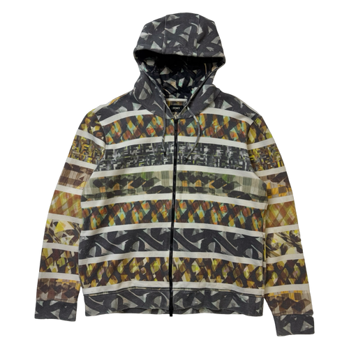 Fendi Multi-Color Pattern Zip Up Sweater (USED) | Vintage Clothing Store Canada