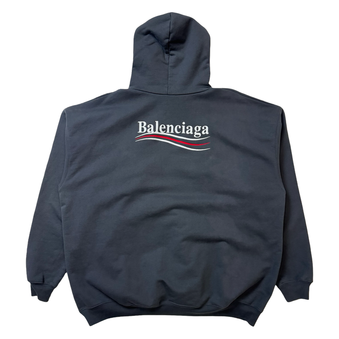 Balenciaga Political Campaign Hoodie Grey (USED) | Vitnage Clothing Store Canada