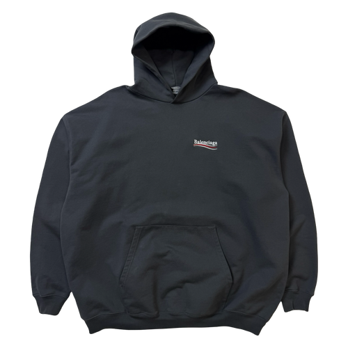 Balenciaga Political Campaign Hoodie Grey (USED) | Vintage Clothing Store Canada