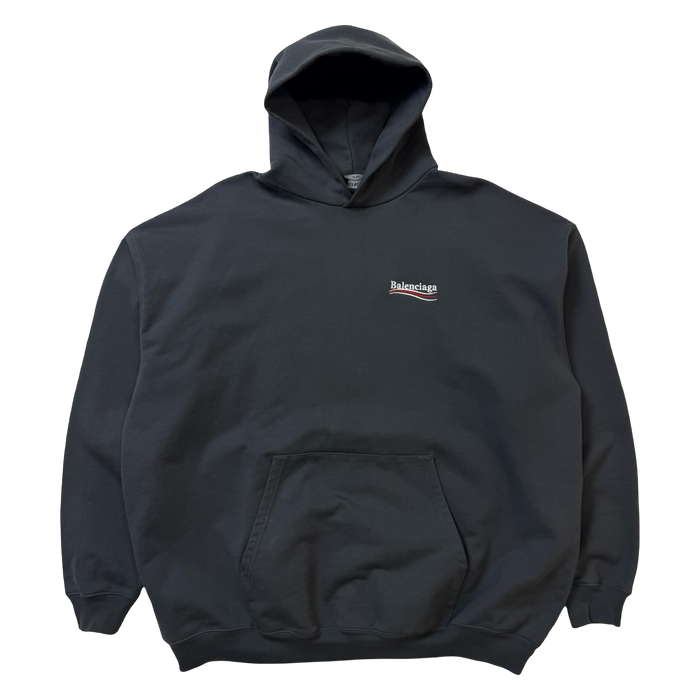 Balenciaga Political Campaign Hoodie Grey (USED) | Vitnage Clothing Store Canada