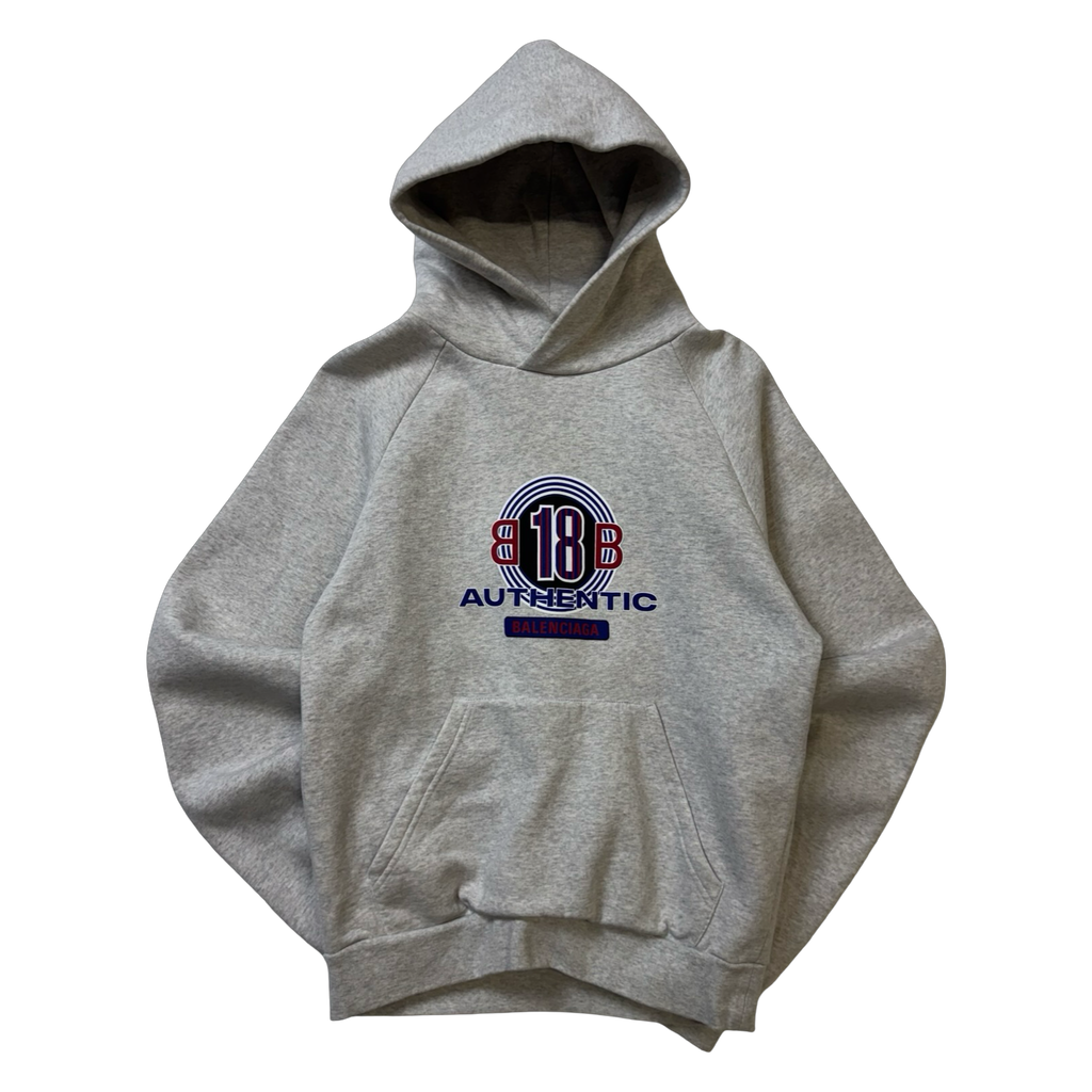 Balenciaga BB 18 Authentic Logo Hoodie Grey (USED)