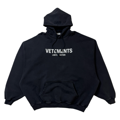 Vetements Limited Edition Logo Hoodie Black (USED) | Vintage Clothing Store Canada