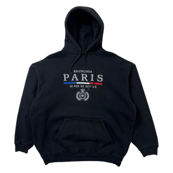 Balenciaga Paris Flag Hoodie Black (USED)