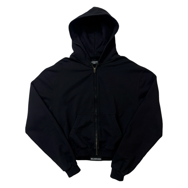 Balenciaga Unifit Cropped Zip Up Sweater Black (USED)
