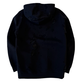 Givenchy Distressed Effect Logo Hoodie Black (USED)