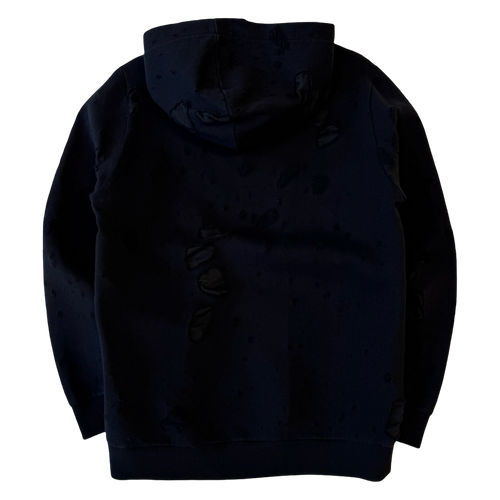 Givenchy Distressed Effect Logo Hoodie Black (USED) | Vintage Clothing Store Canada