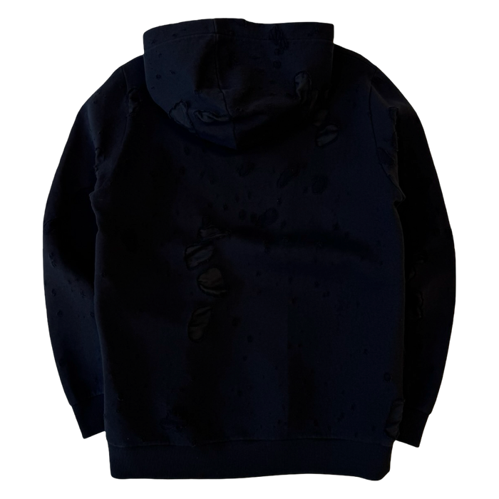 Givenchy Distressed Effect Logo Hoodie Black (USED) | Vitnage Clothing Store Canada