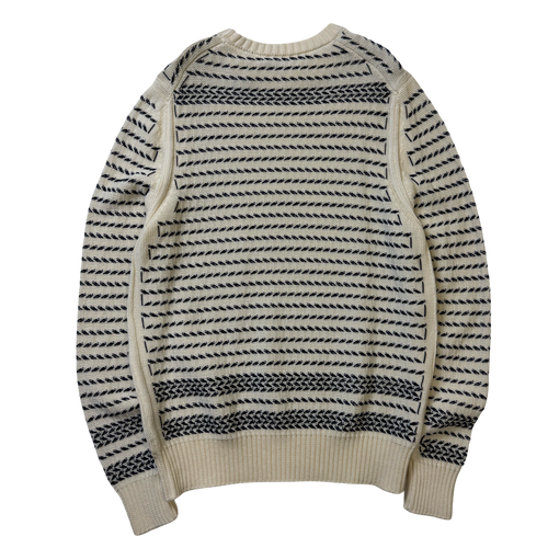 Dior Embroidered Chevron Knit Sweater Cream | Vintage Clothing Store Canada
