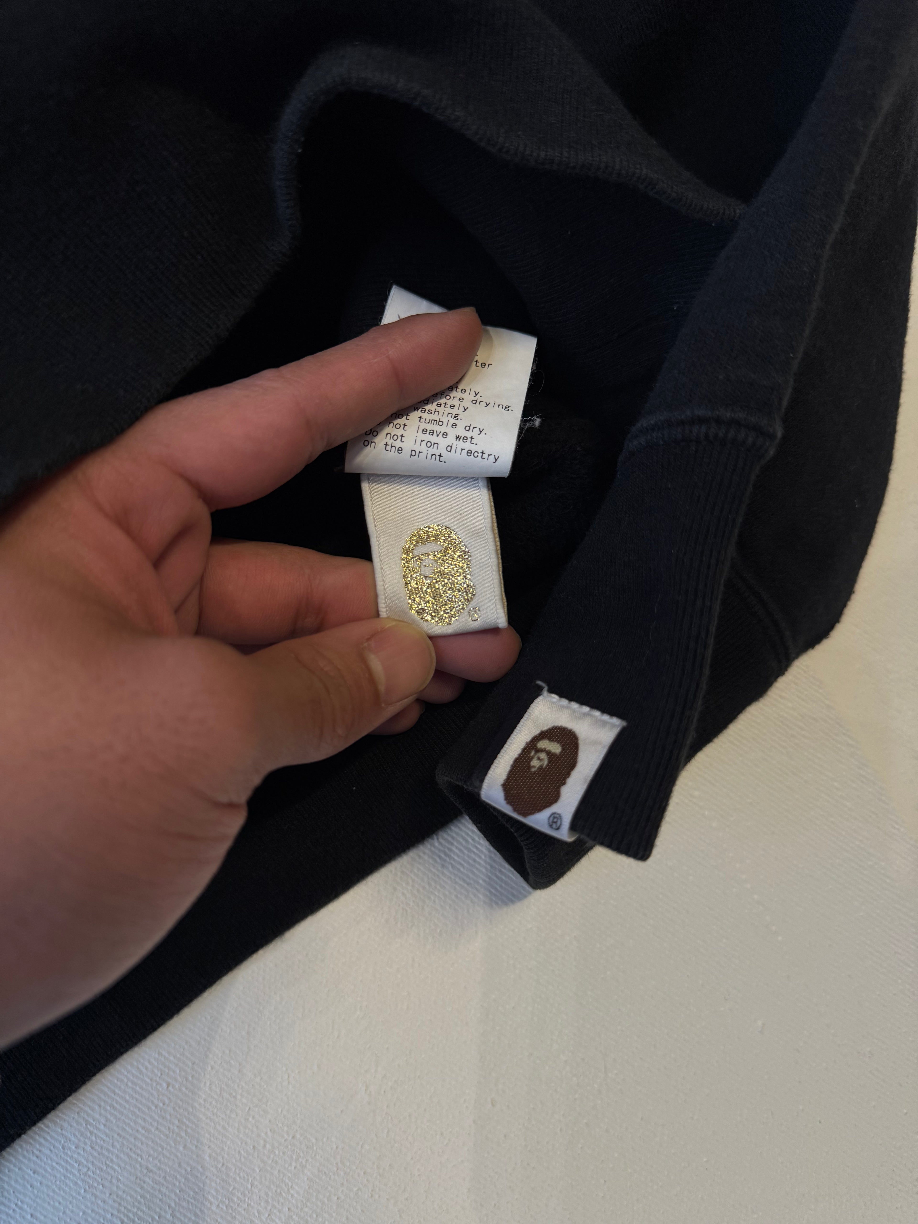 BAPE College Flame Pocket Zip Hoodie Black (USED)
