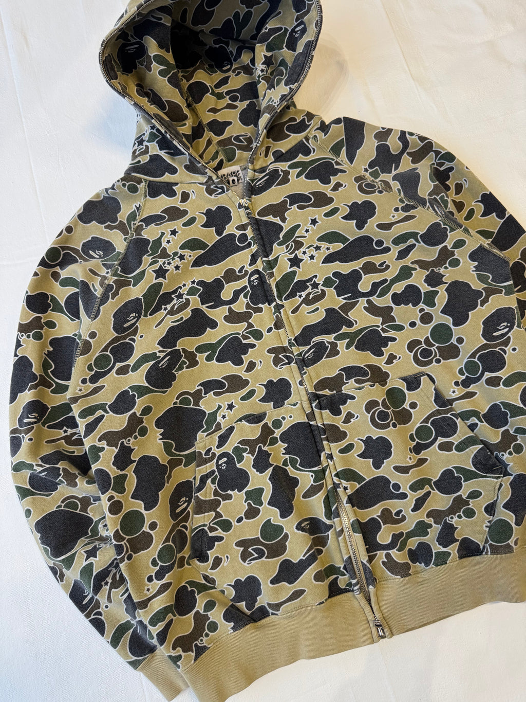 Bape Sta OG Full Zip Up Hoodie Yellow/Green Camo