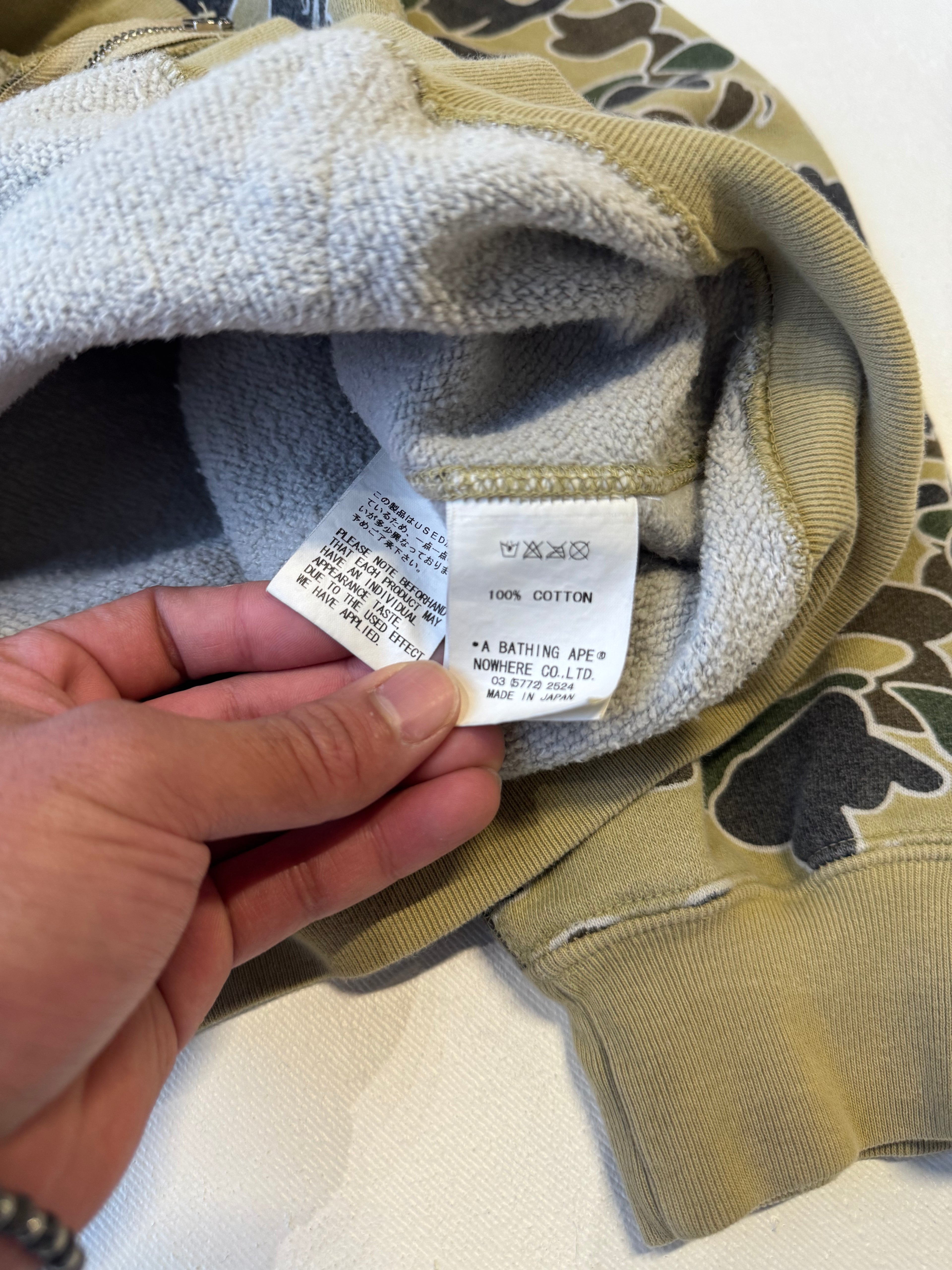 Bape Sta OG Full Zip Up Hoodie Yellow/Green Camo