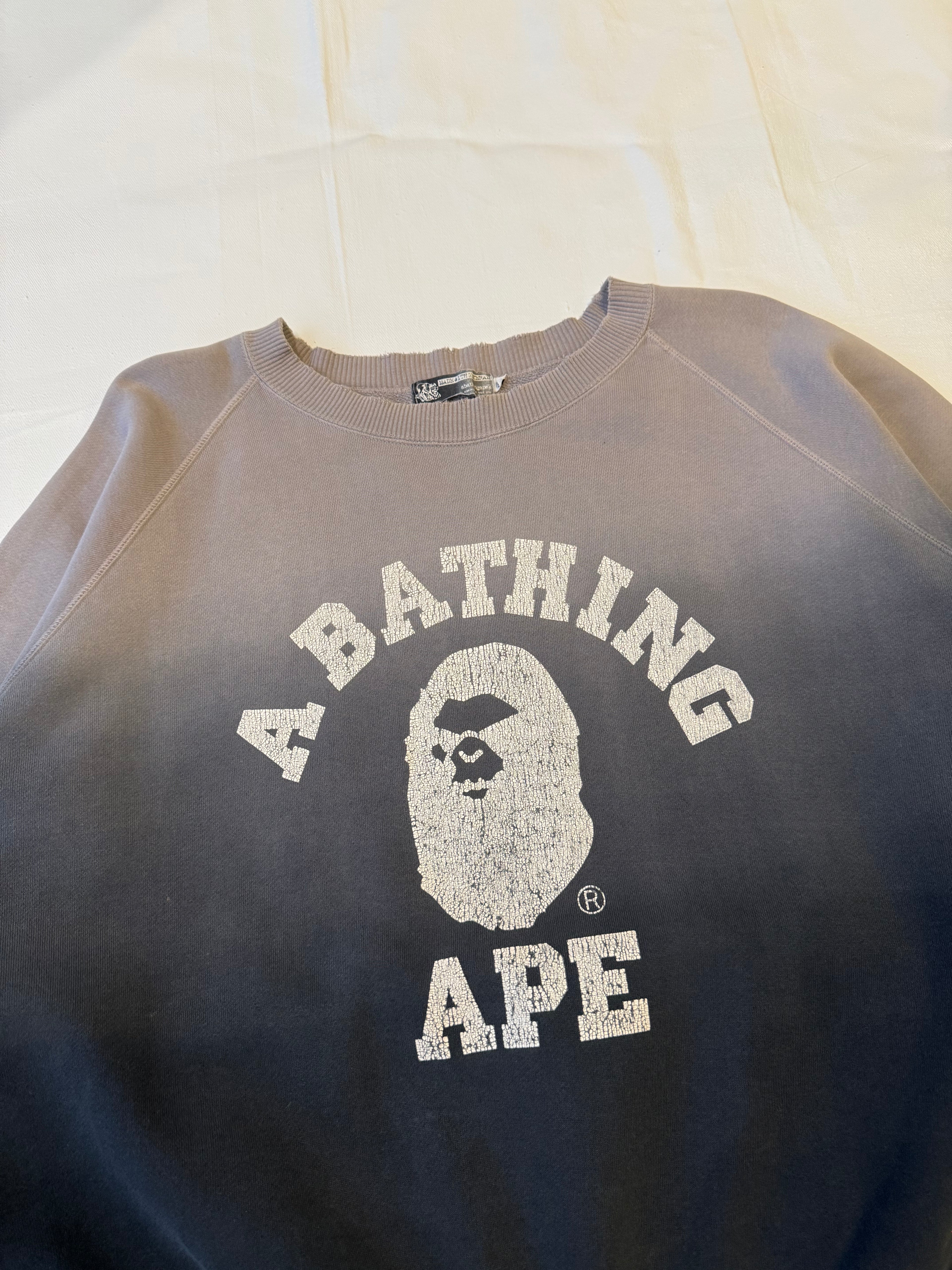 Vintage BAPE Gradient College Logo Sweatshirt (USED)