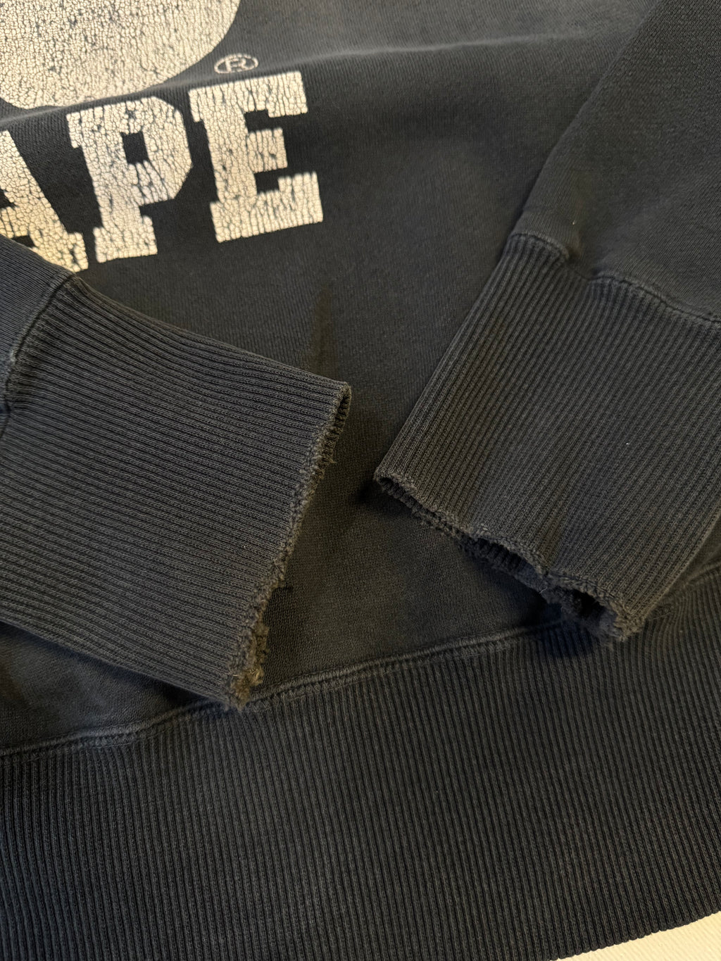 Vintage BAPE Gradient College Logo Sweatshirt (USED)