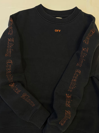 Off-White x Vlone Every Living Creature Dies Alone Sweatshirt Black (USED)