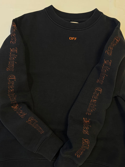 Off-White x Vlone Every Living Creature Dies Alone Sweatshirt Black (USED) | Vitnage Clothing Store Canada