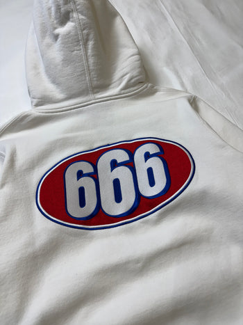 Supreme 666 Zip Up Sweater White (USED)