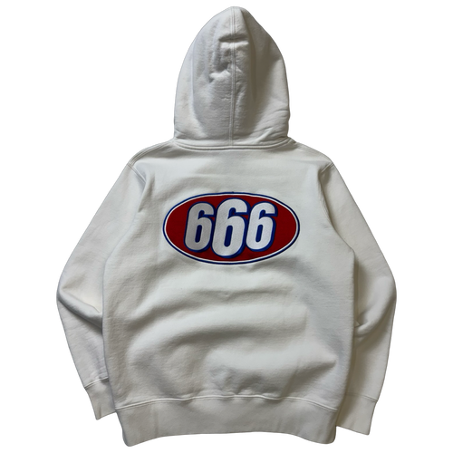 Supreme 666 Zip Up Sweater White (USED) | Vintage Clothing Store Canada
