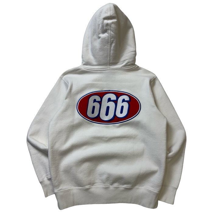 Supreme 666 Zip Up Sweater White (USED) | Vitnage Clothing Store Canada