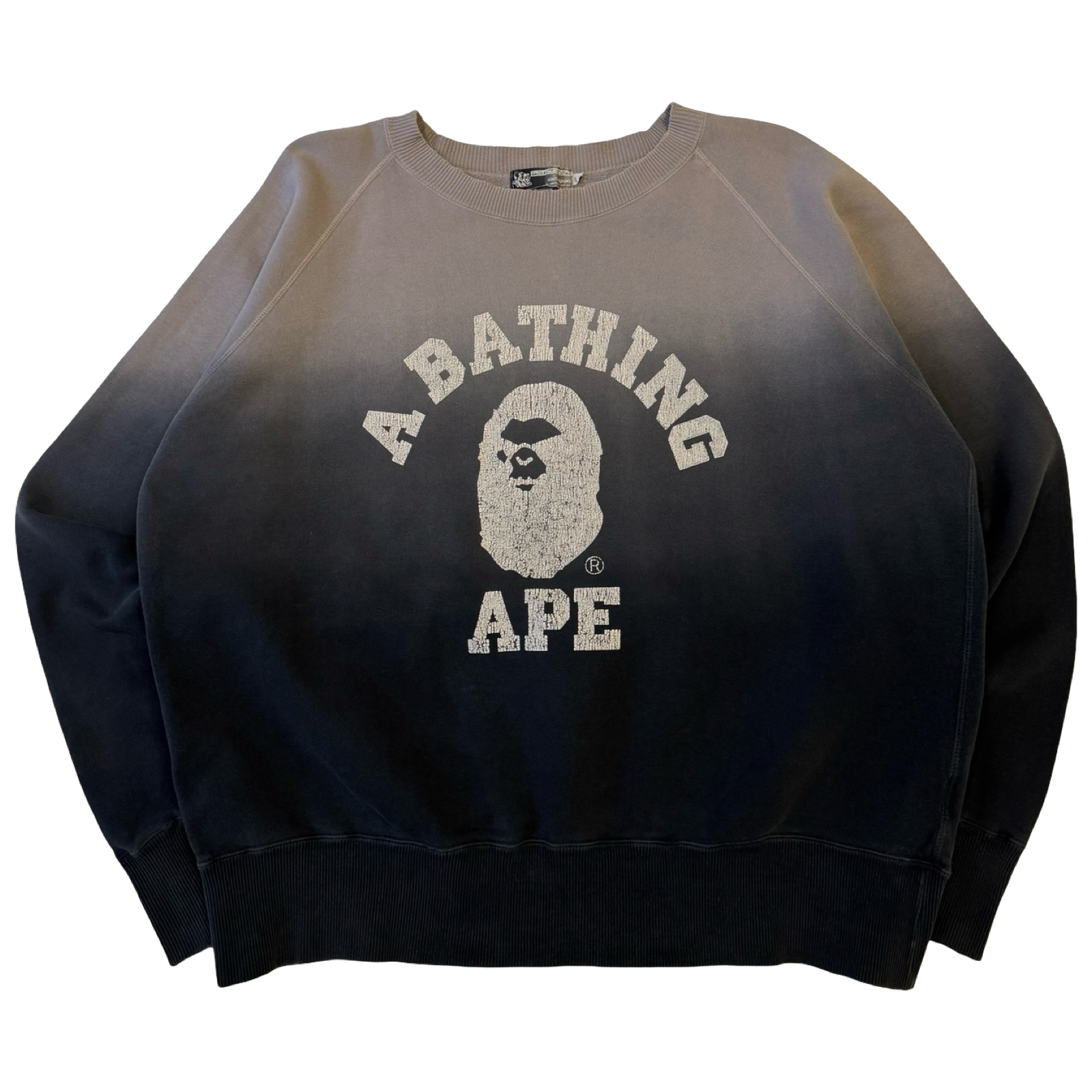 Vintage BAPE Gradient College Logo Sweatshirt (USED)
