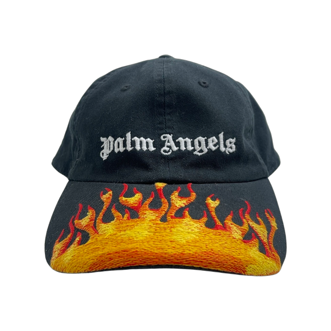 Palm Angels Jacquard Flames Logo Cap Black (USED)