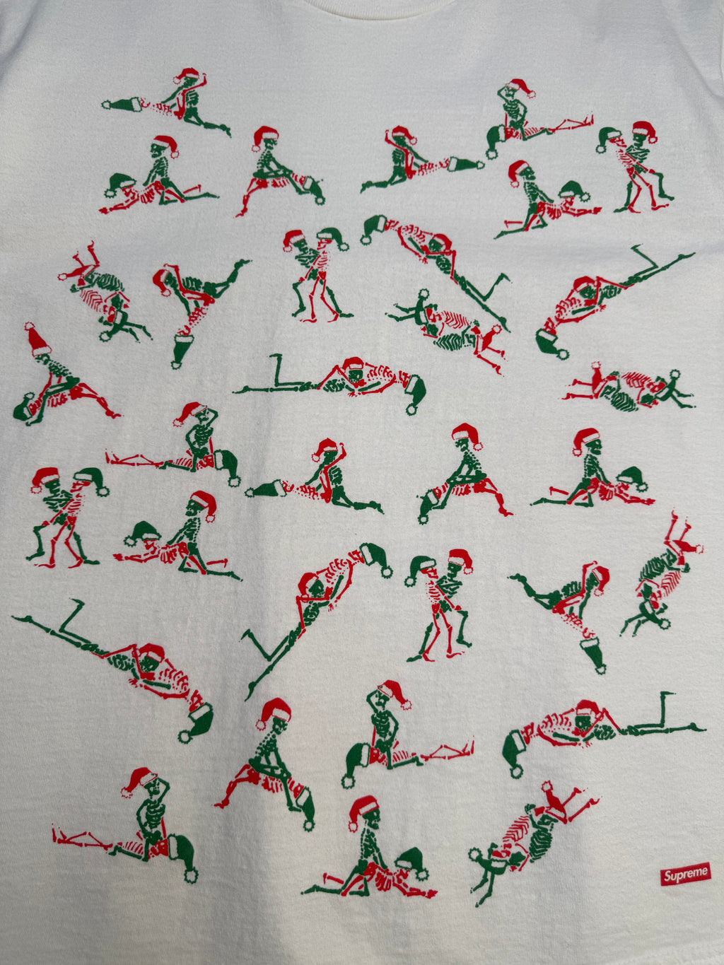 Supreme Christmas Skeleton Tee White (USED)