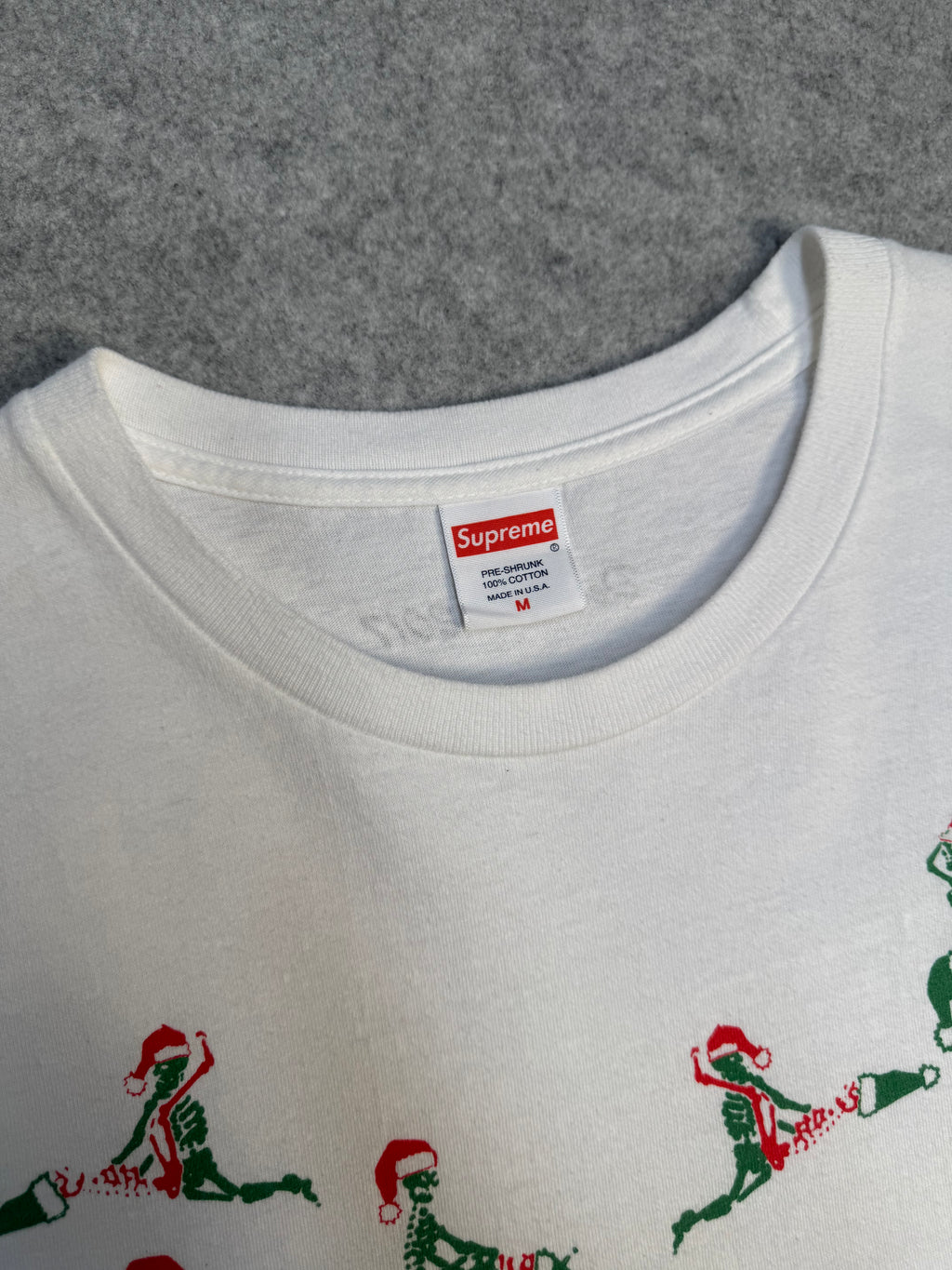 Supreme Christmas Skeleton Tee White (USED)