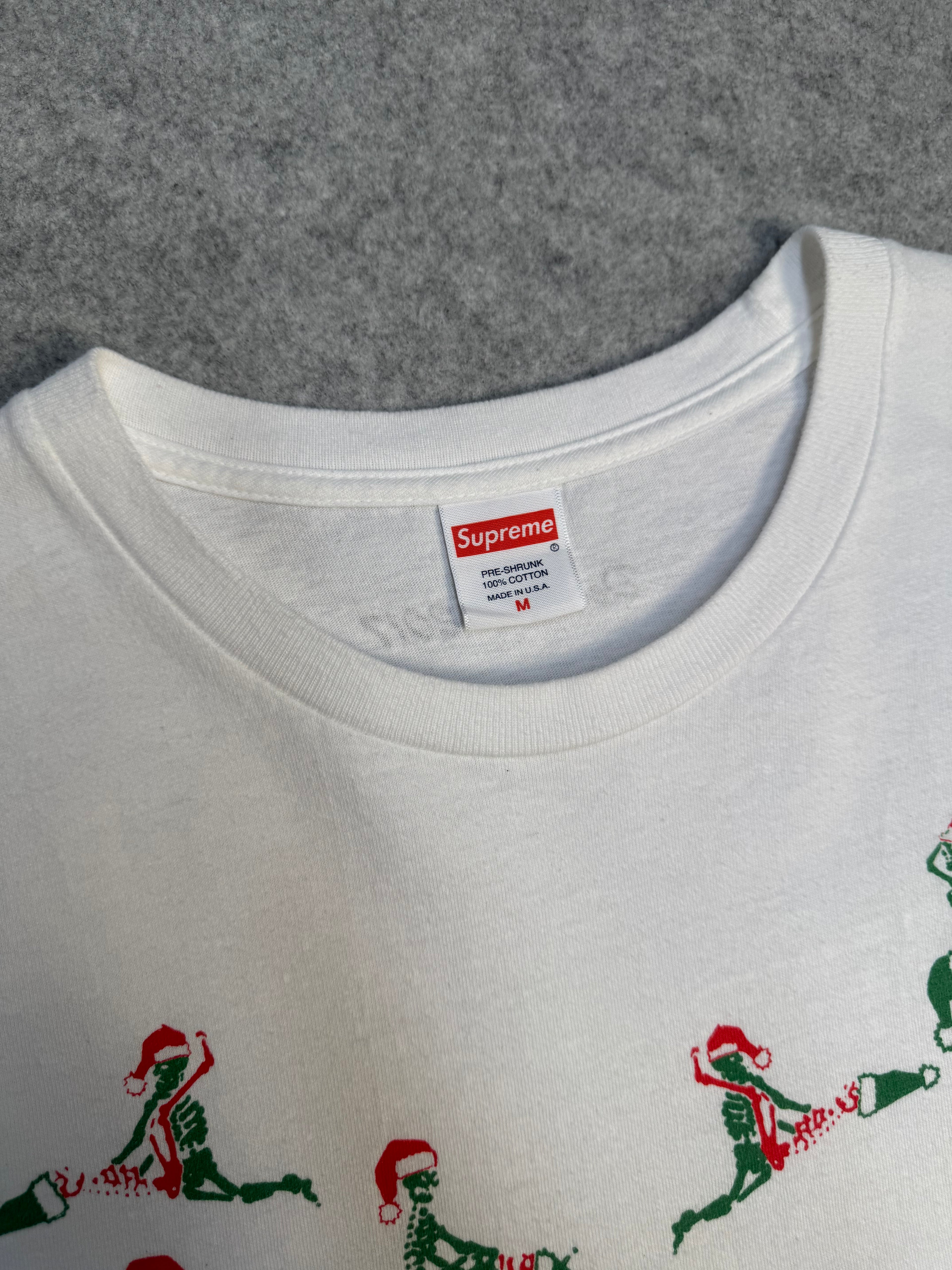 Supreme Christmas Skeleton Tee White (USED)